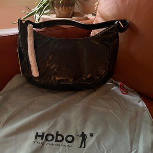 Black leather crescent/dumpling bag, BRAND NEW with tags and dust cover